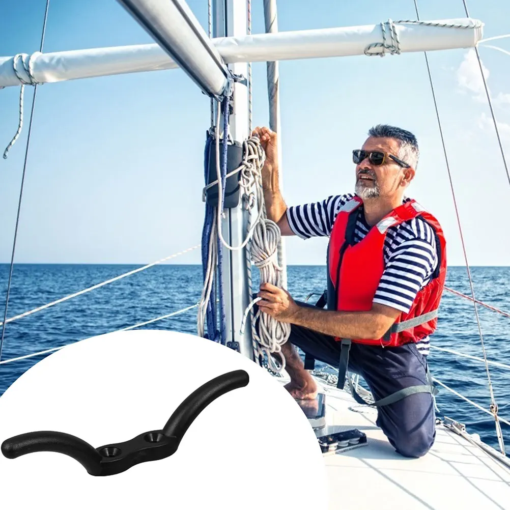 

2pcs Boat Hardware Fittings Nylon Flagpole Cleat Hook Flag Pole Mounting Bracket Easy To Install No Tools Required
