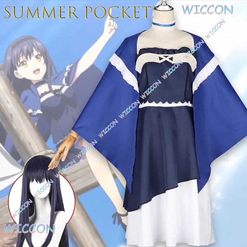 

Uniform/Summer Pockets Hisami O Blue Dress Cosplay Costume Character Second Life Outfit Set Halloween Party Role Play Christmas