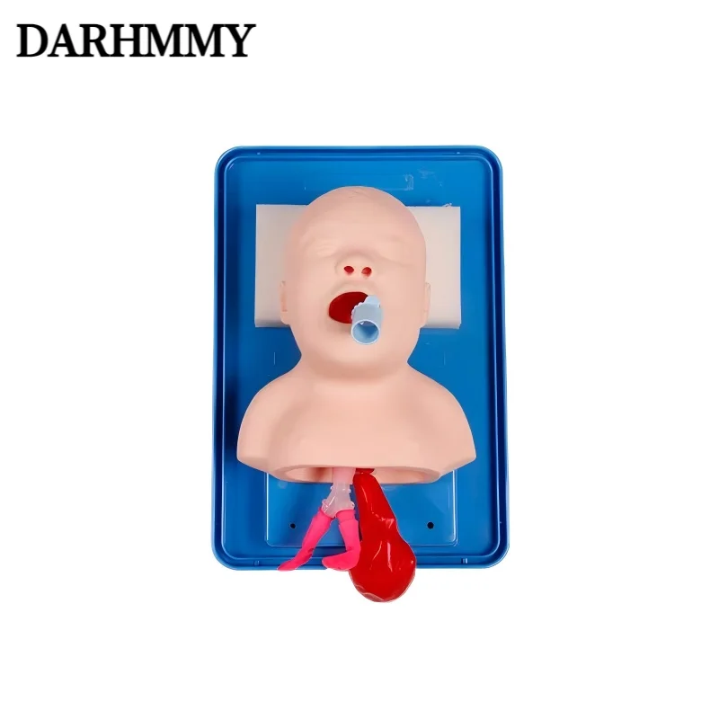 DARHMMY Neonatal Infant Tracheal Intubation Model Analog Double Lung and Stomach Expansion Child Tracheal Intubation Simulator