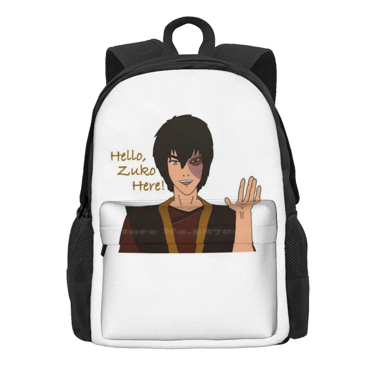 Hello Zuko Here Hot Sale Schoolbag Backpack Fashion Bags Price Zuko Fire Nation The Last Air Bender Hello Zuko Here Aang Fire