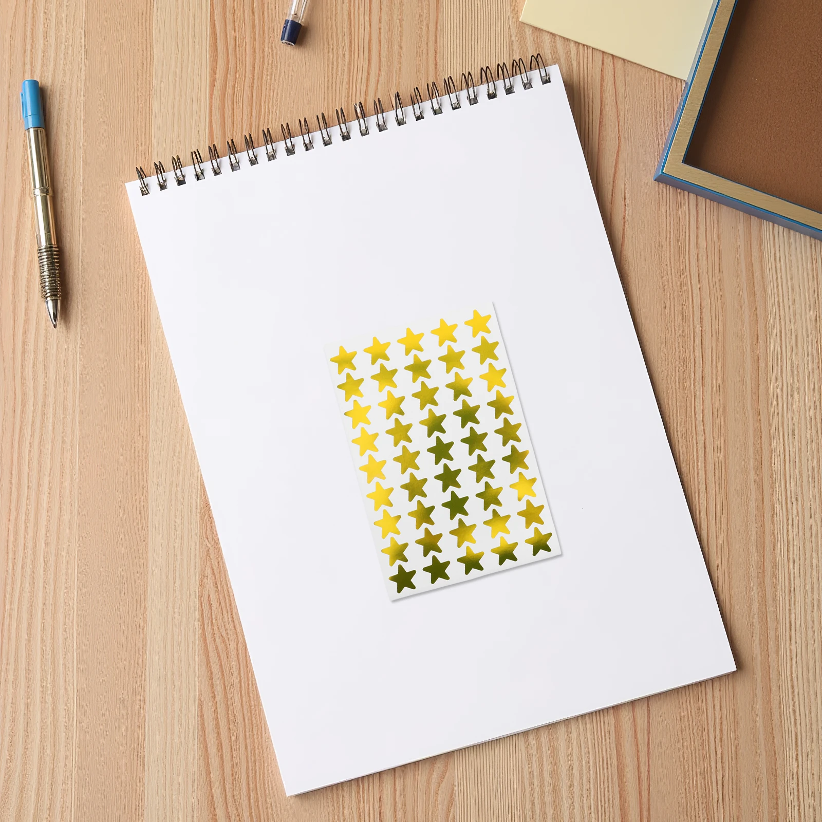 

6pcs Gold Reward Shiny Metallic Self Adhesive Easy Peel No Residue Classroom Home Recognition Stickers For Notebooks