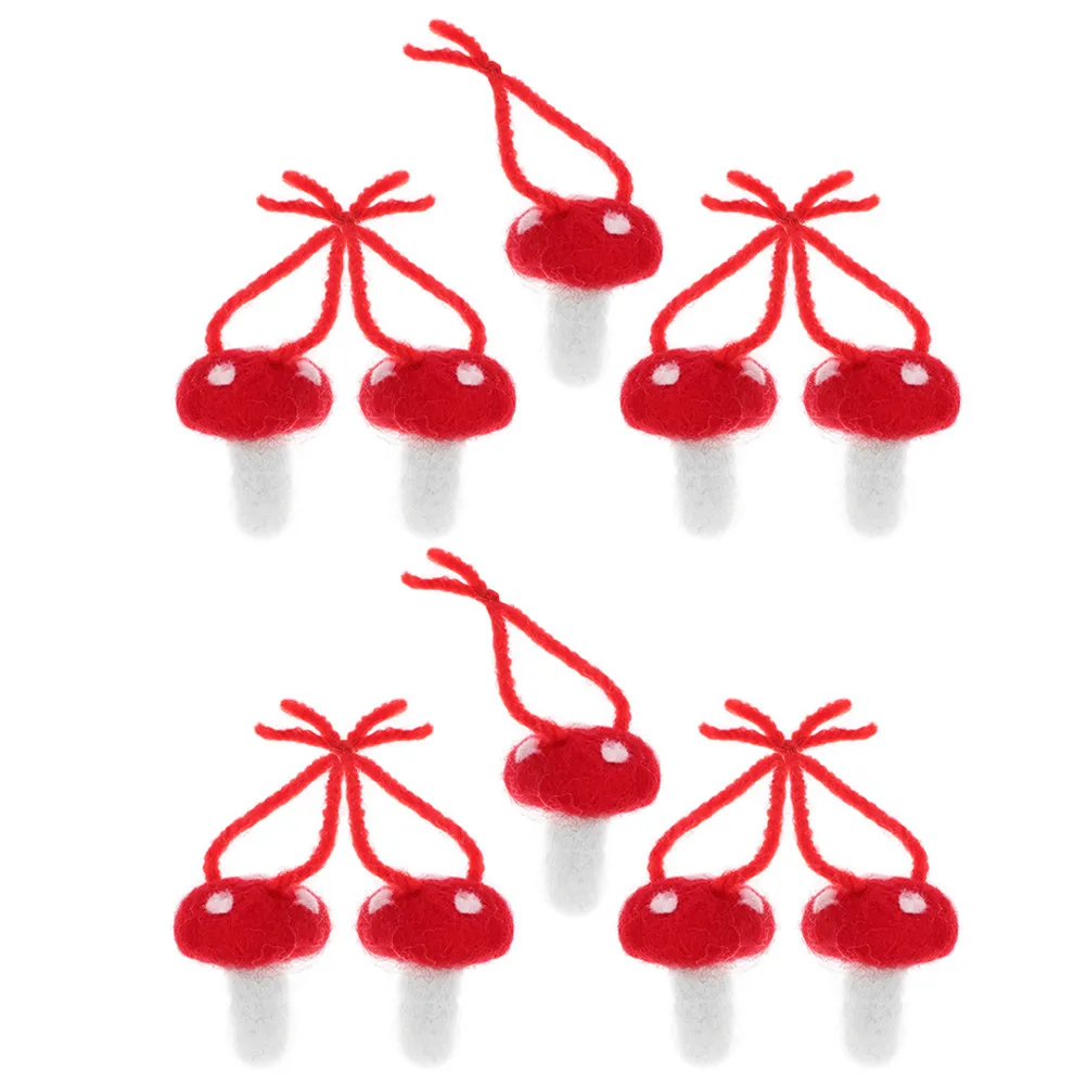 

10Pcs Felt Mushroom Ornaments DIY Crafts Material for Hair Accessories Garland Wreath Headdress Decorative Supplies