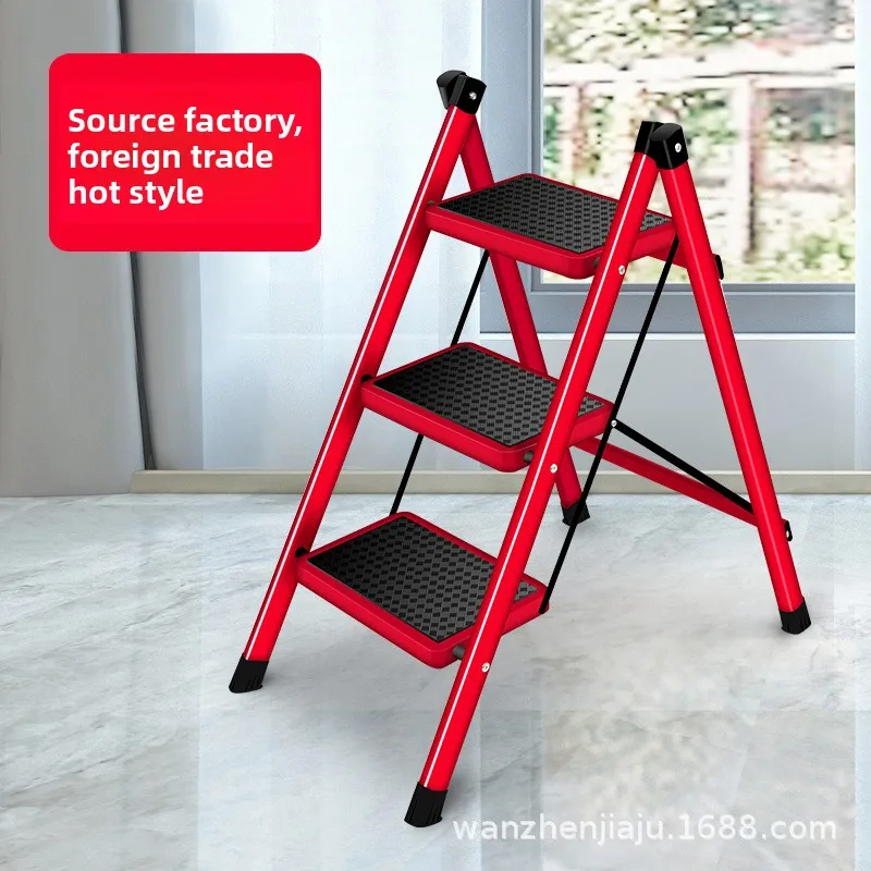 Indoor Folding Frame Ladder Thickened Home Use Multifunction Stool Two Three Steps  Step Ladder Ladder for Home Furniture