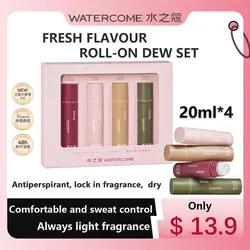 WATERCOME świeży smak Roll-on Dew zestaw 20ml * 4 długotrwały zapach dezodorant zapach antyperspirant do ciała kobiety Mini perfumy