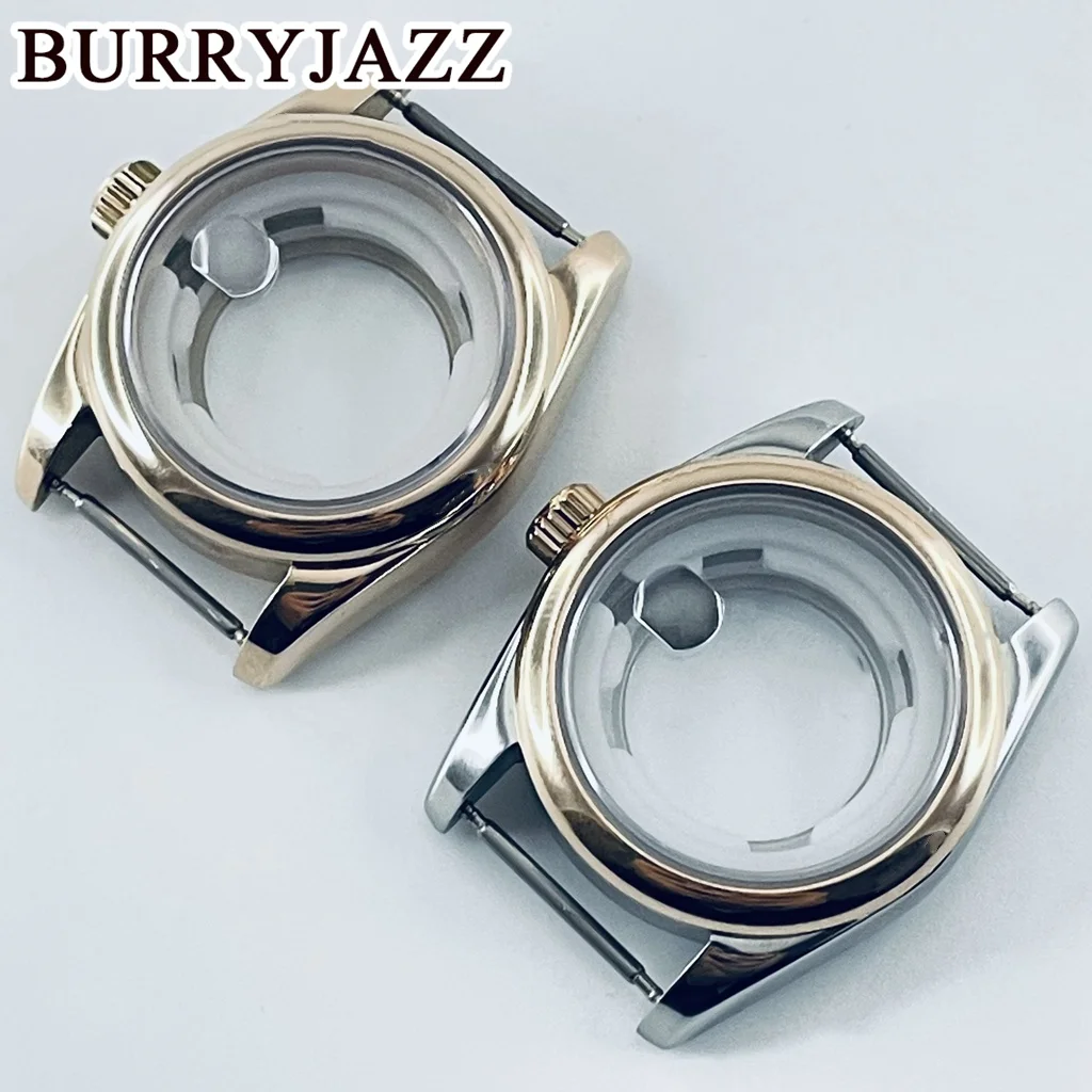 BURRYJAZZ 31mm NH05 NH06 Watch Case RoseGold Stainless Steel Case With Sapphire Crysta Waterproof