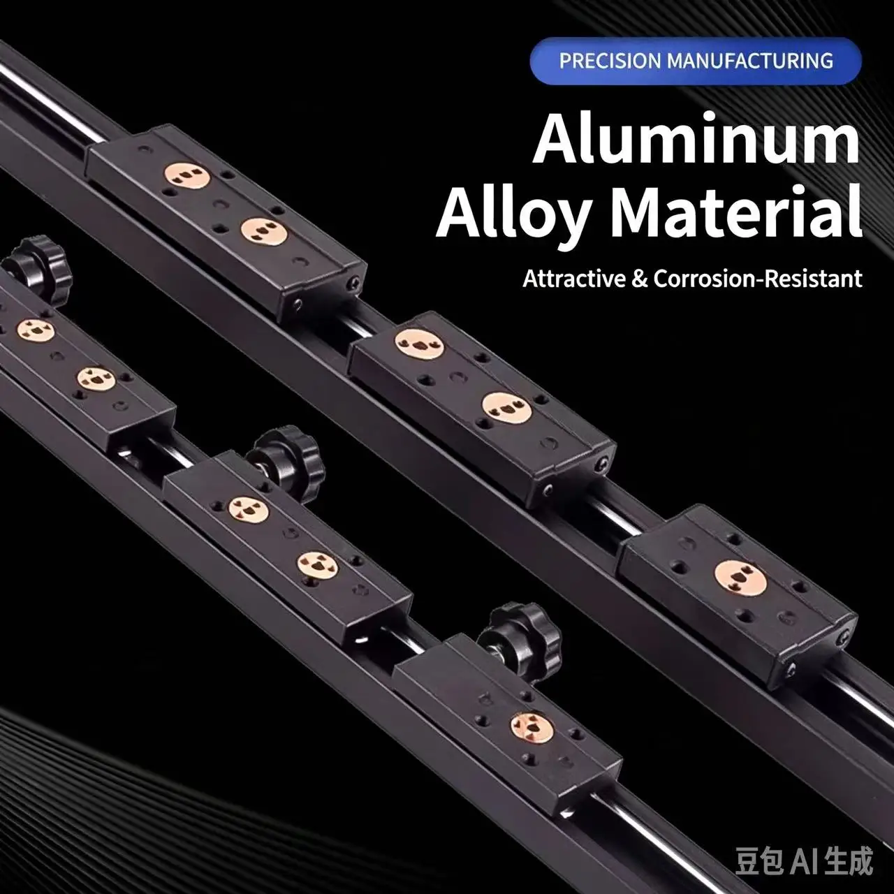 Blackening Built-in Dual-axis Linear Guide Rail Aluminum Roller Bearing Industrial Track SGR10 Guide+SGB10-5 Wheel Slider Block