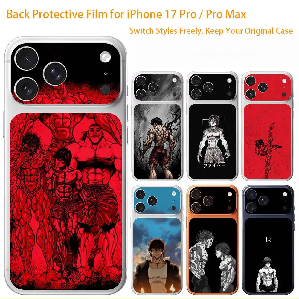 

Anime B-Baki Hanmas Premium Skin Wrap for iPhone 17 Pro/Max, Back Frame Camera Protective Decal (Not Case)
