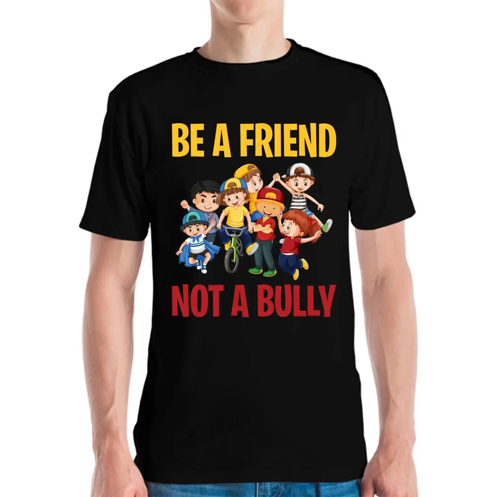 T-shirt Anti-Bullying Be A Friend Not Bully Kindness Unity pour enfants, style vintage, légèrement délavé, streetwear, vêtements de créateur, mode