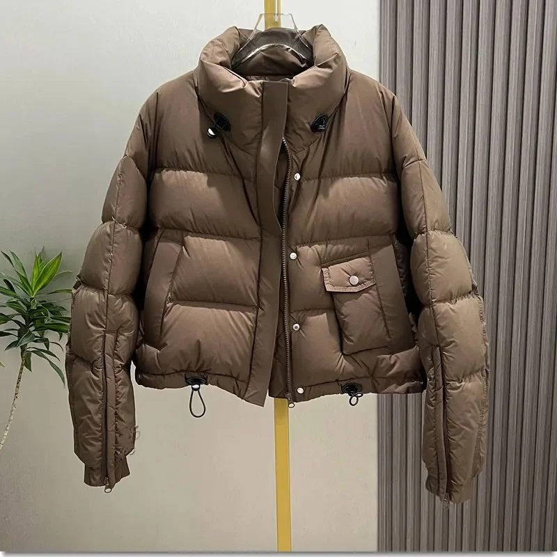 Herbst Winter Damen kurze Daunen Baumwoll jacke Frauen Mode Verdickung Winter Outwear 2024 weibliche Stehkragen Puffer Tops Mantel