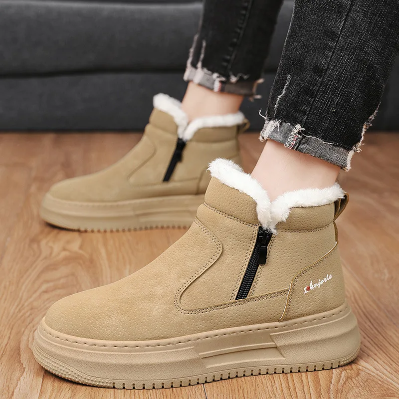 

Зимняя теплая обувь с высоким берцем, хорошее качество, непромокаемая плюшевая обувь с верхом, Нескользящие хлопковые зимние ботинки, обувь унисекс