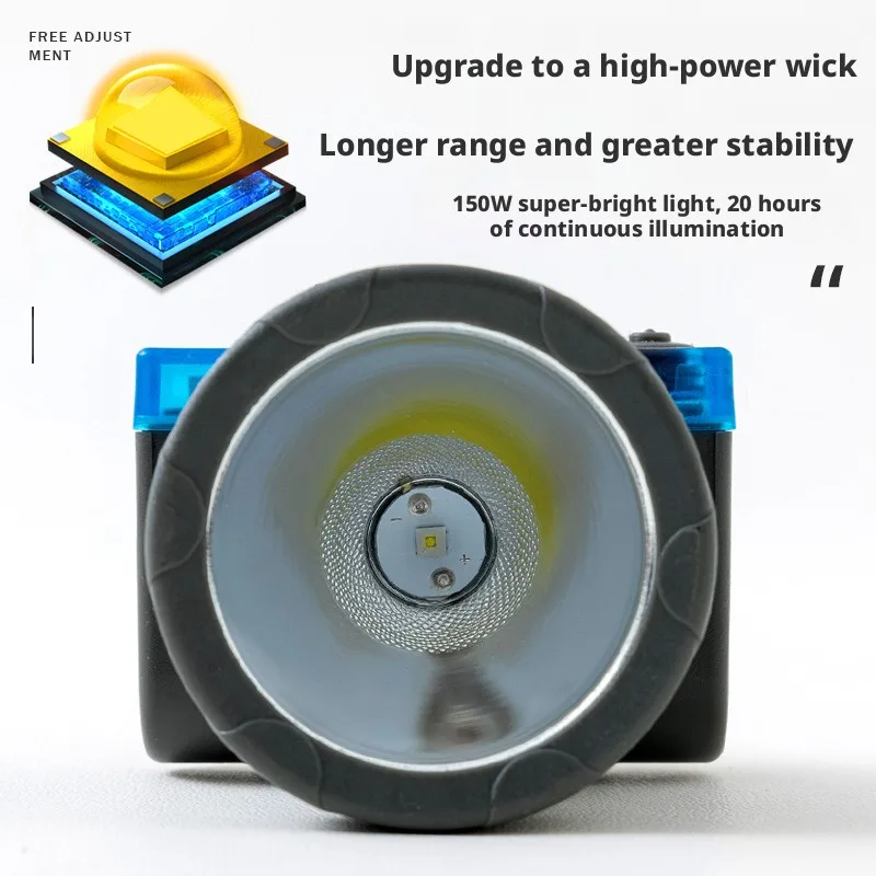 Laser Cannon Miner's Lamp Rechargeable Ultra Bright Lighting Battery Display Long Endurance Head Mounted Safety Helmet Headlight