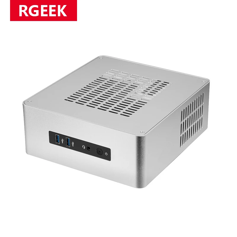 RGEEK TA80, полностью алюминиевый корпус, маленький настольный компьютер, телефон, HTPC Mini-ITX, ПК с 8-контактным блоком питания