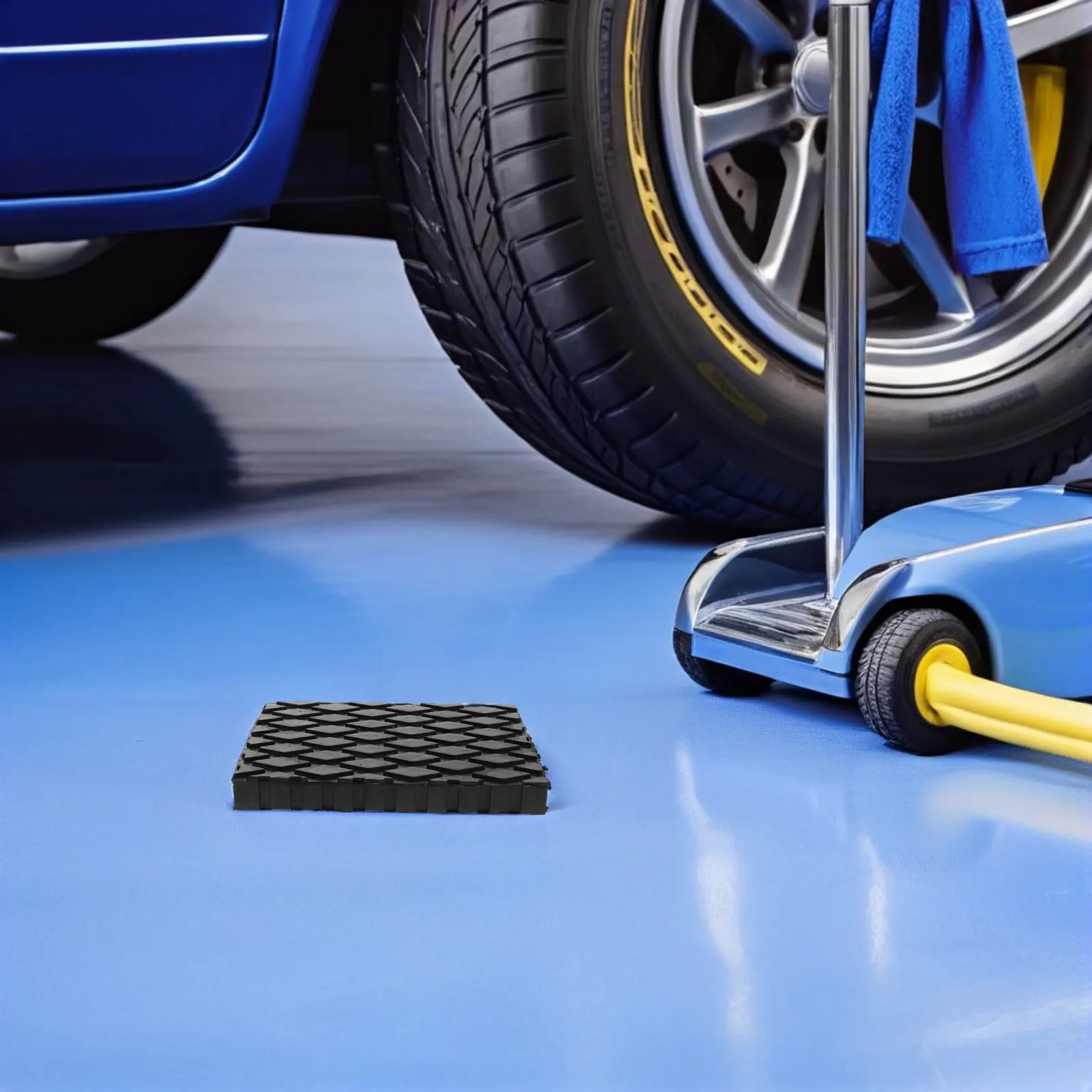 Solid Rubber Lift Pad 6.3x4.7x0.8 Heavy Duty Floor Jack Extension Blocks Garage Lift Accessories Automotive Repair Raised Pad