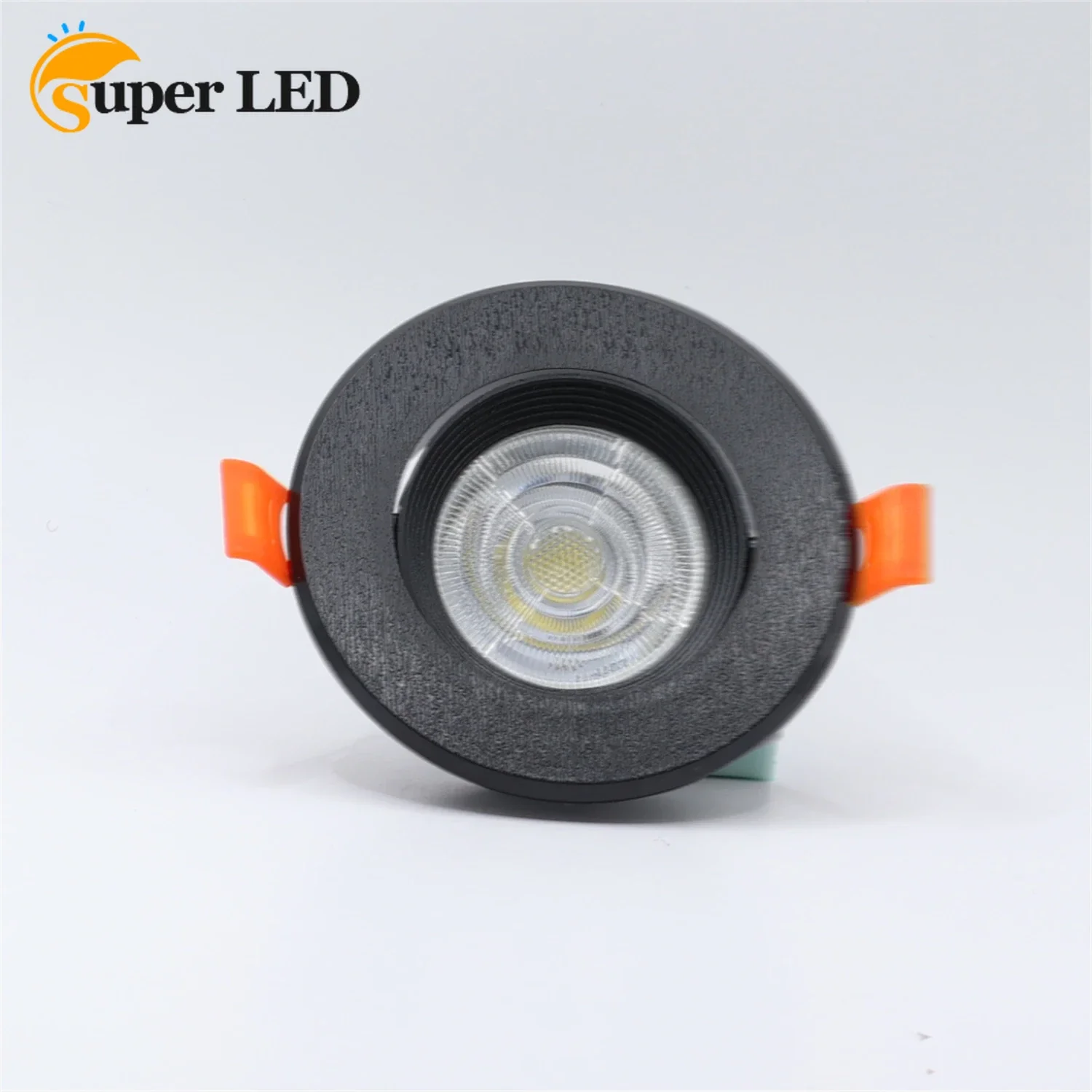 Round Recessed Led Ceiling Downlight Holder Adjustable Angle Spot Light Frame White Gu10/mr16 Base Down Fitting Fixture