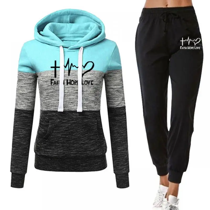 Women Tracksuit Set 2 Piece Hoodie+Pant 2022 Spring Autumn Pumba Brand Fashion Casual Sportwear Female Streetwear Women Clothing