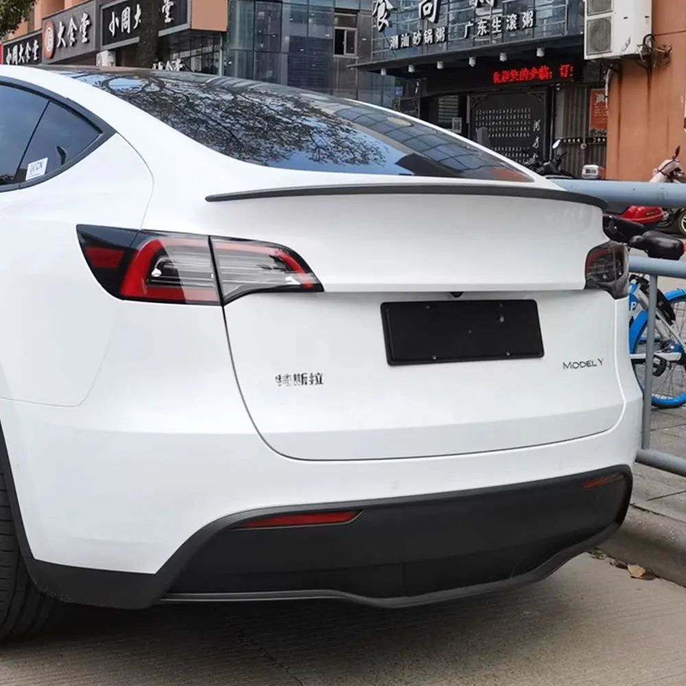 For Tesla Model Y 2016-2023 Rear Trunk Lid Spoiler Factory Duck Wing ABS Plastic Automotive Parts Black Exterior Modification