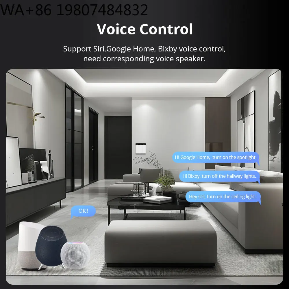 Matter Over WiFi DIY Name Push Button Switch Display Screen Homekit Google Home Smartthings Smart Control Panel