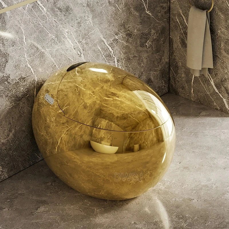 Intelligent Toilet, Golden Egg Toilet Seat, Intelligent Bathroom Technology, Floor Standing Golden Smart Toilet Seat, Luxurious