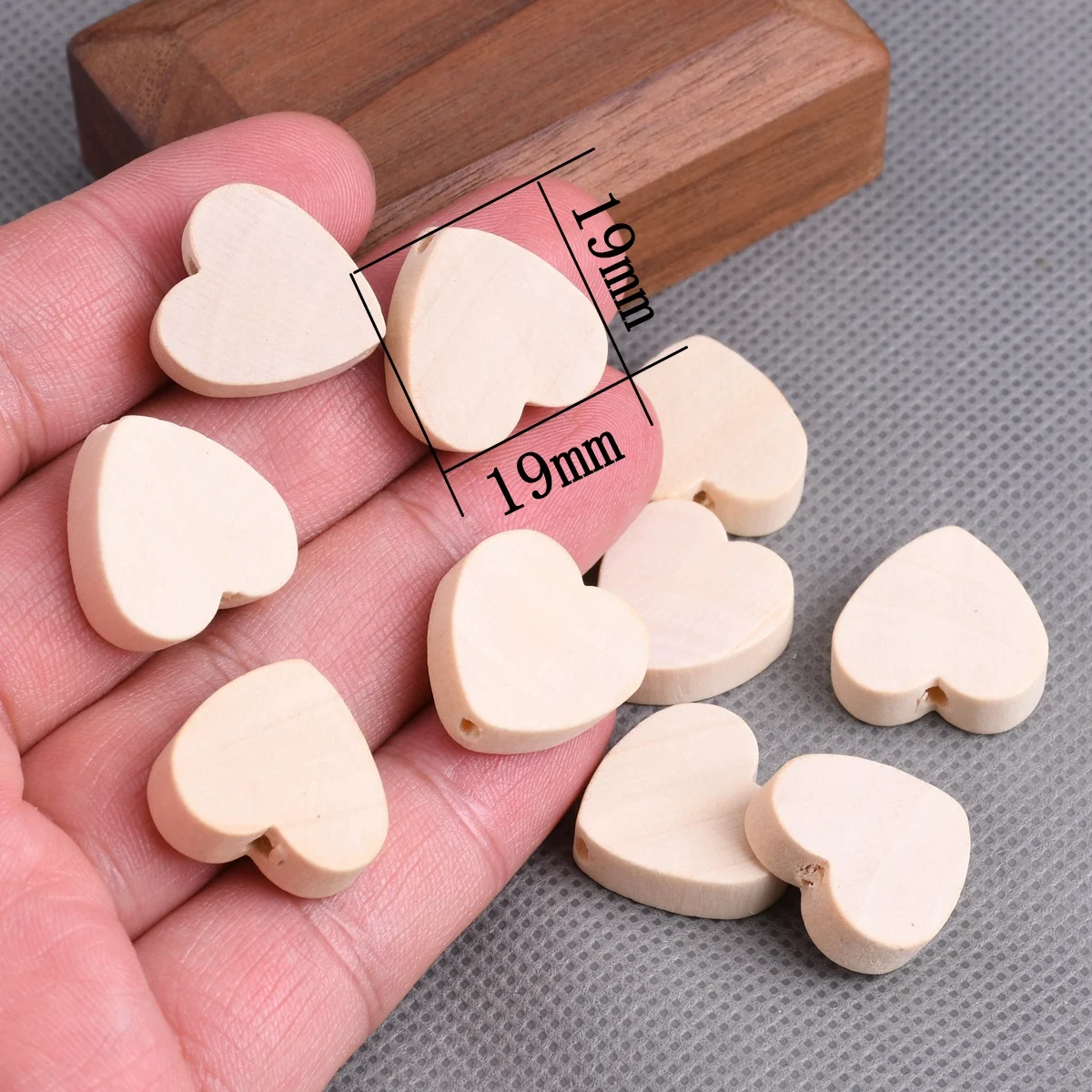 10 stücke Herzform 19x19mm Holz lose Holz perlen für Schmuck machen DIY Handwerk Ohrring Armband Ergebnisse – Detail 3