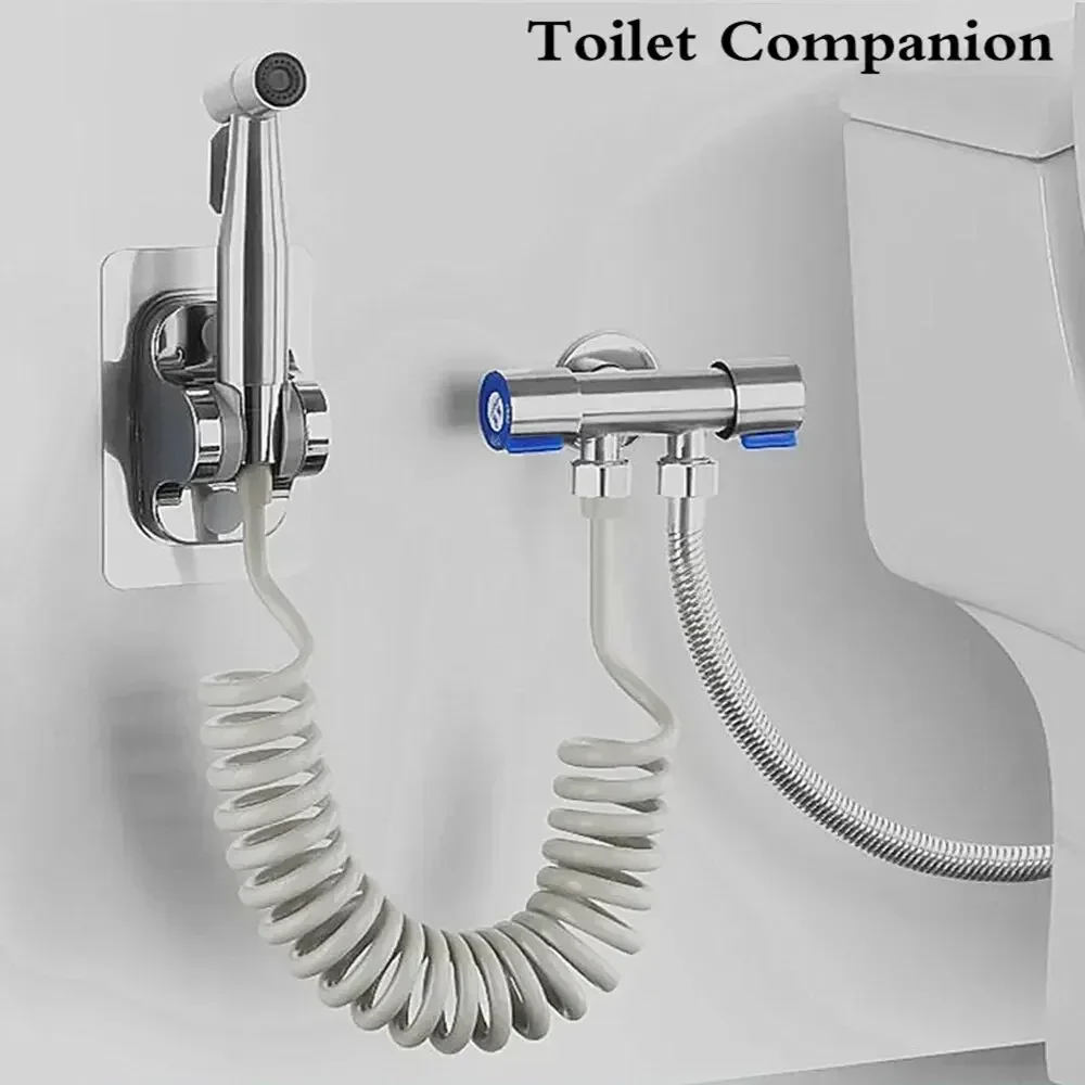 

Handheld Bidet Sprayer Set Stainless Steel Spray Gun Shower Handheld Toilet Bidet Faucet Sprayer Shower Nozzle Self Cleaning
