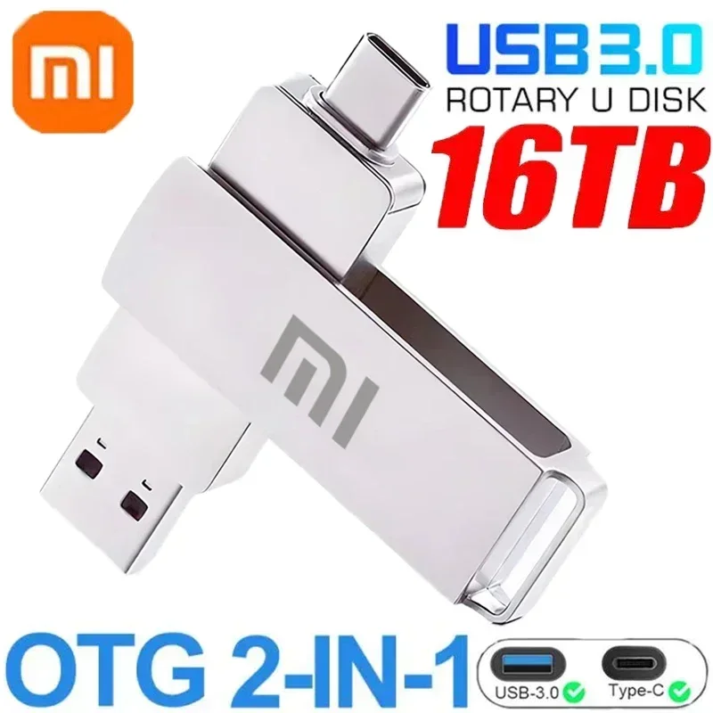 Xiaomi U Disk 16TB Flash Drives High Speed Transfer 8TB USB 3.2 Type-C Interface 4TB 2TB 1TB USB Stick Phone Portable USB Memory