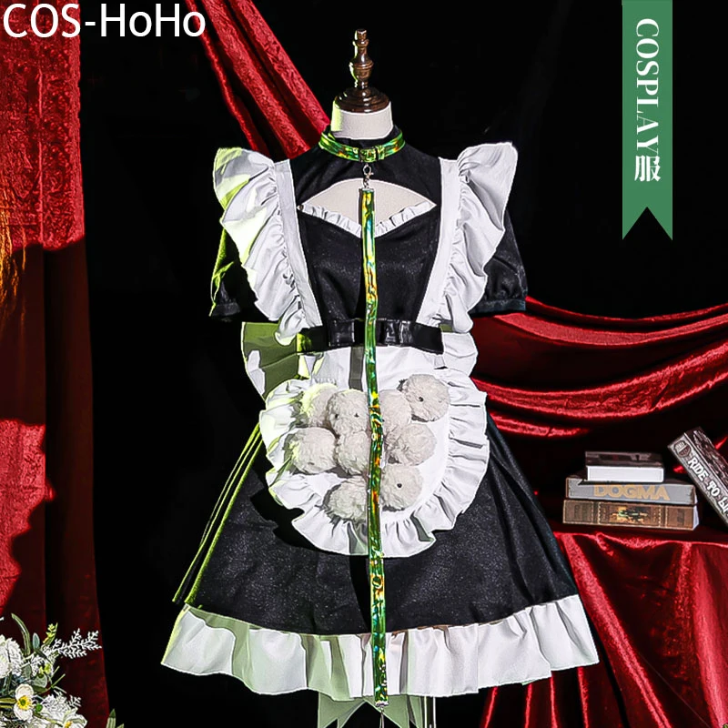 COS-HoHo Vtuber VirtuaReal Aza Maid Dress Game Suit Lovely Uniform Cosplay Costume Halloween Party Role Play Outfit Women