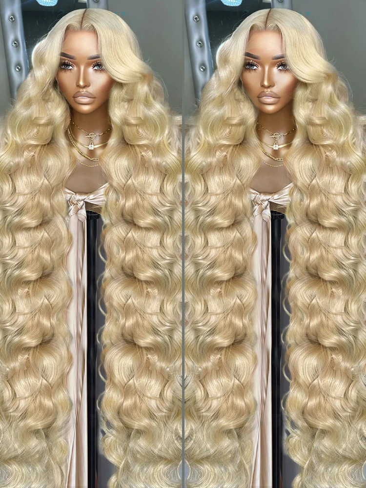 Melodie HD 250% 613 Blonde 13x6 Lace Front Human Hair Wigs Body Wave 40 Inches 13x4 Lace Frontal Wig 5X5 Glueless Ready to Wear