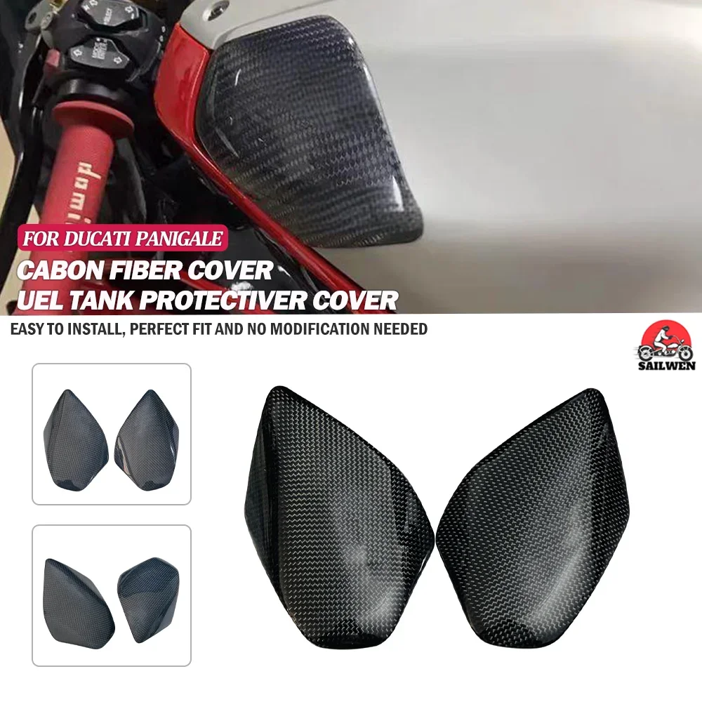 

For Ducati panigale V4 V4S V4R V4 Speciale 2018-2021 Streetfighter V4 V4S 2020-2024 uel tank protective cover carbon fiber