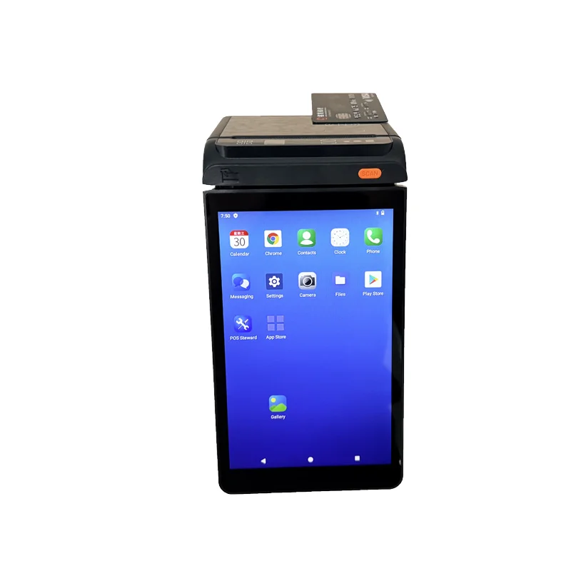 POS Portátil Android 15 de 8 Polegadas com Impressora de 80mm, NFC, Câmera e Bluetooth para Sistema de Pedidos com Código QR em Restaurantes