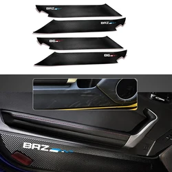 Car Door Leather Stickers Carbon Fiber Look PVC Overlay Anti-kick Pads Covers For Subaru BRZ Toyota 86 2013-2020 Interior Trim