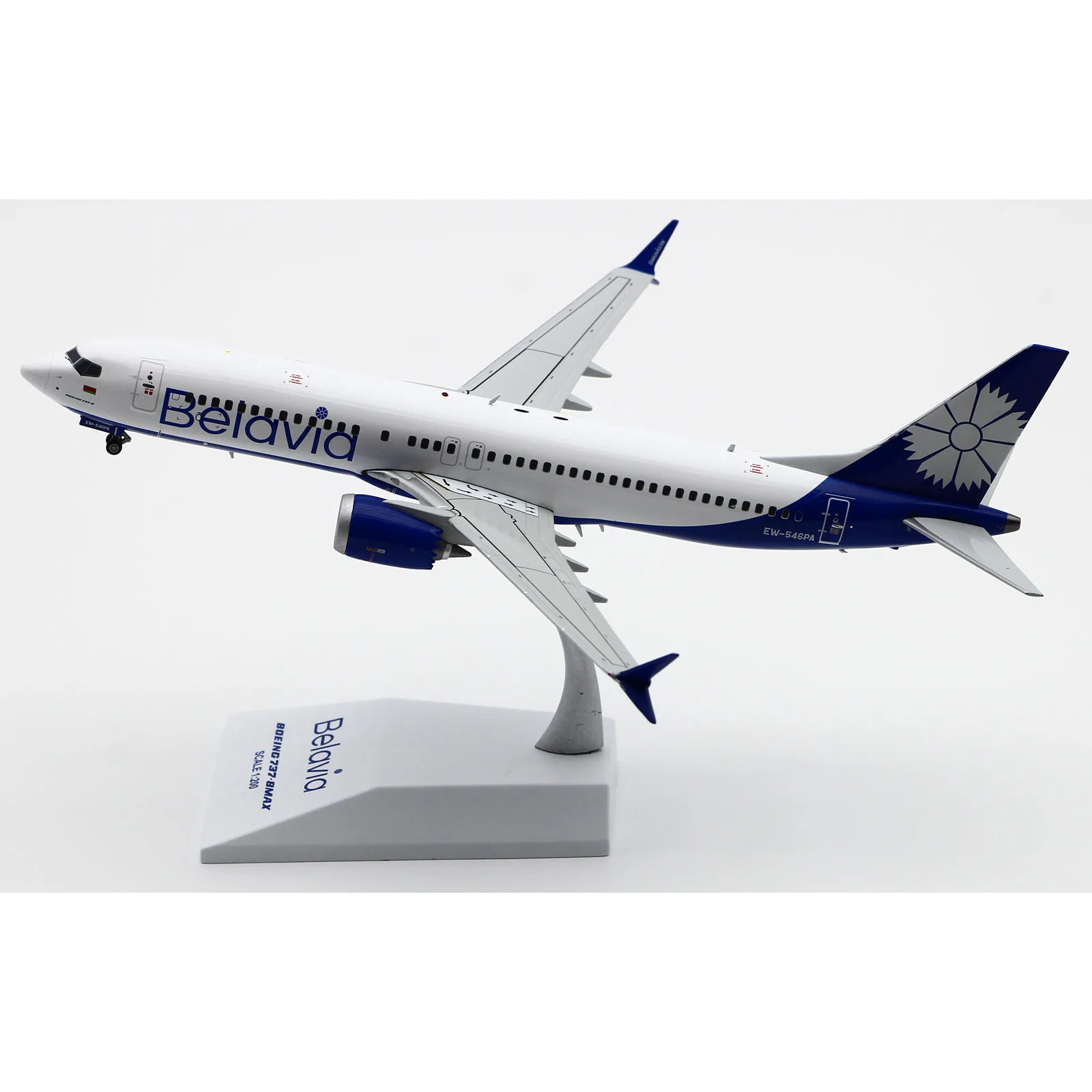 LH2310 Alloy Collectible Plane Gift JC Wings 1:200 Belavia Airlines Boeing B737-8MAX Diecast Aircraft Jet Model EW-546PA