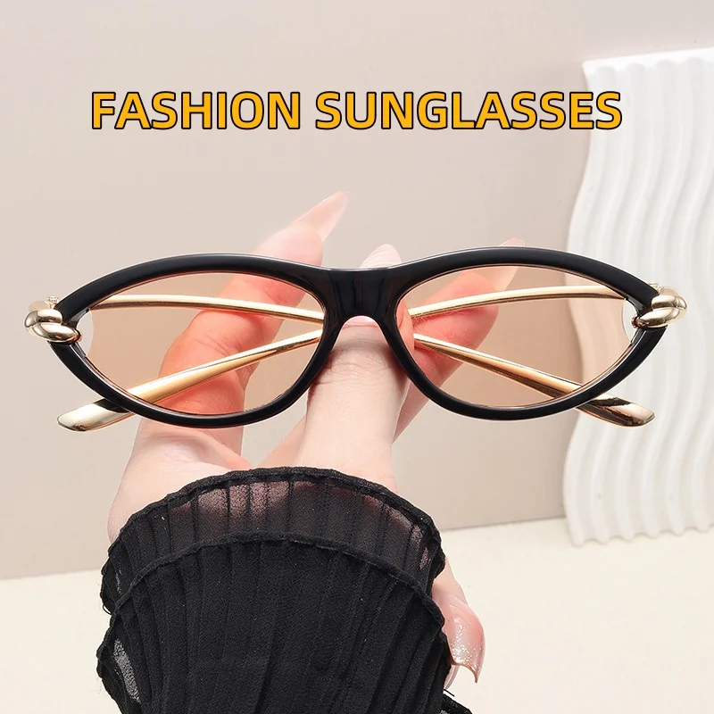 

New Cat Eye Knot Elliptical Sunglasses Men's and Women's Versatile Outdoor Driving Sunscreen Glasses UV400 Shades Eyewear