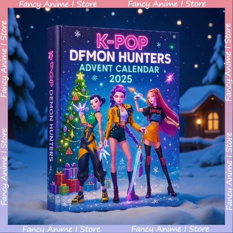 In Stock Hot New Christmas K-pop Demon Hunters Advent Calendar 24pcs PVC Advent Holiday Calendar Surprise Blind Boxes Gifts Toys