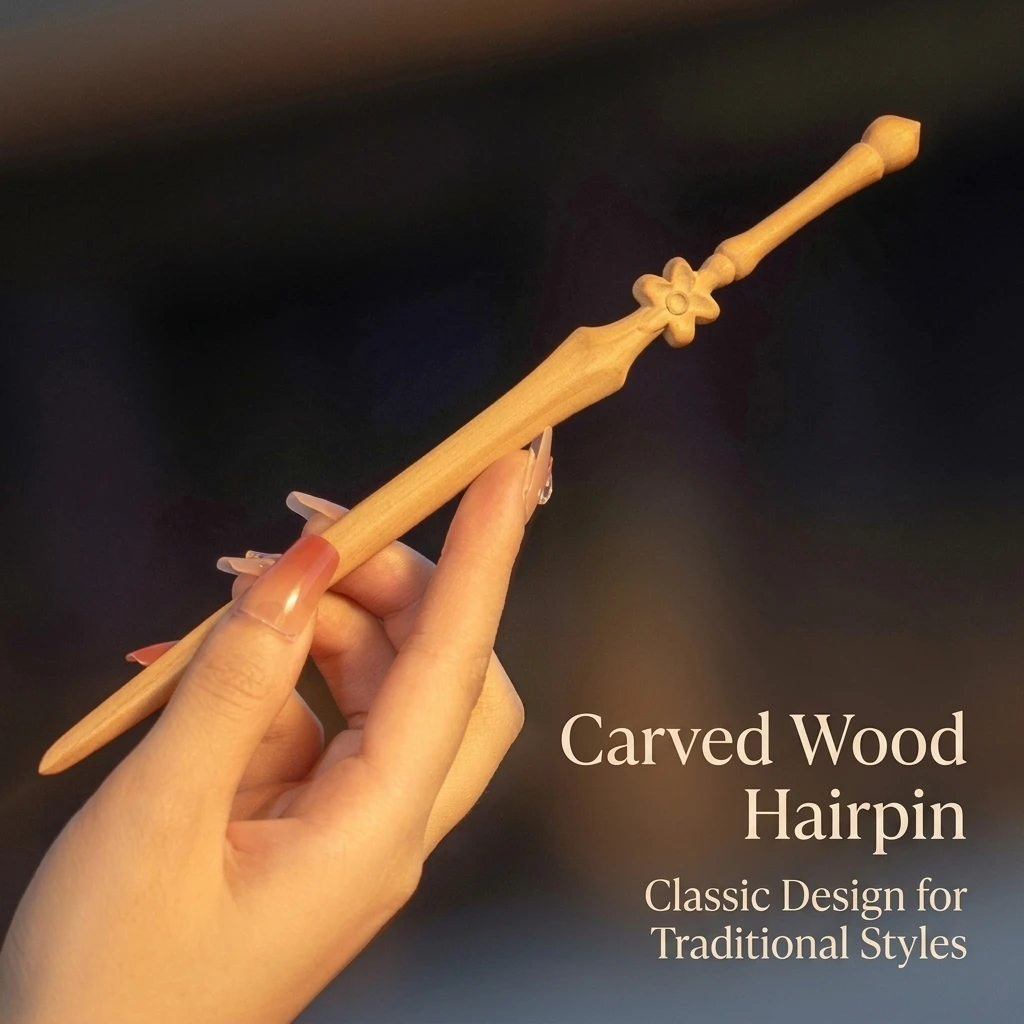 Hair Stick Natural Peach Wood Sword Shape Bun Holder Secure Updo Accessory for Hanfu Outfits Traditional Festivals Durable