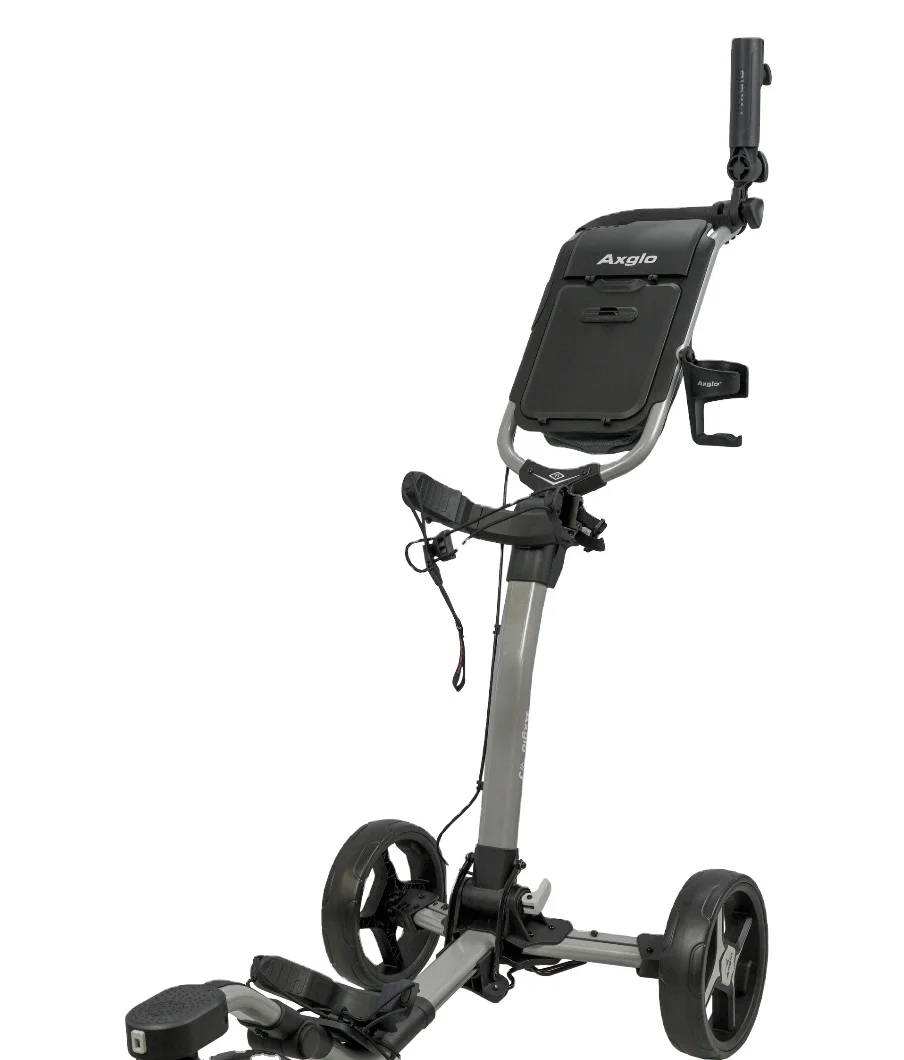 

Axglo Hand Push Golf Cart With Adjustable Handle And Dual Hand Brakes Lightweight 3-wheel Golf Trolley Only 8.2 KGs