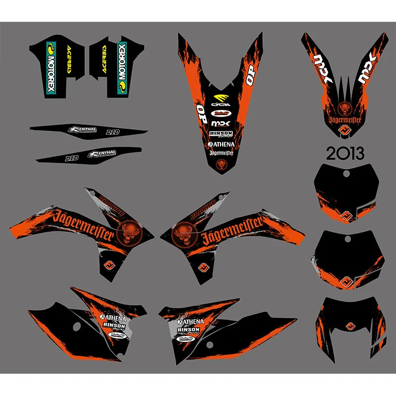 

Motorcycle ATV Parts Accessories Decals & Stickers & Graphics for KTM Motor Bike EXC 2012 2013 Deco Kit