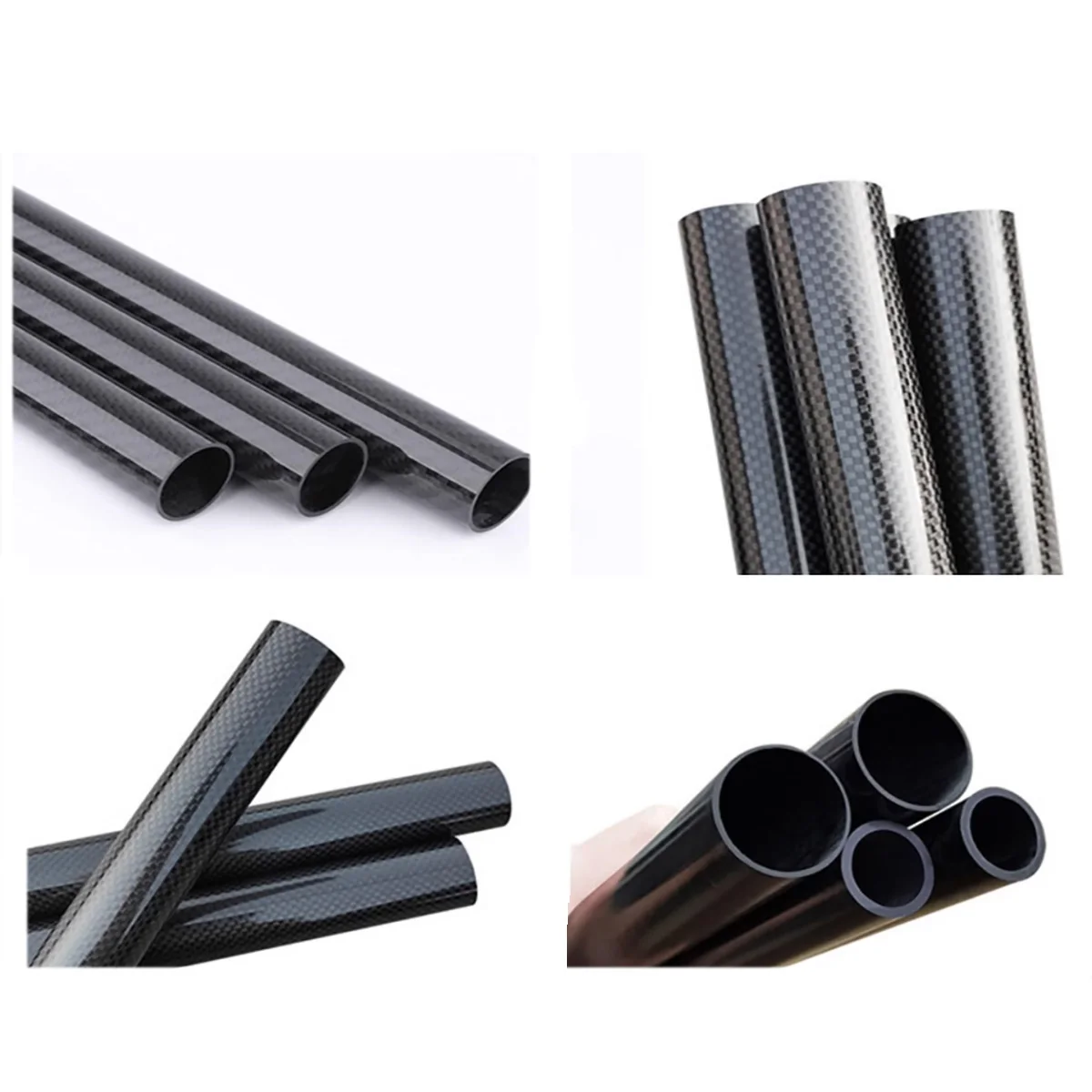 2pcs 3K High-strength Composite Carbon Fiber Tube Length 1000mm lD=17/18/19/20/21/22-28mm Twill Glossy Hollow Carbon Tube Pipe