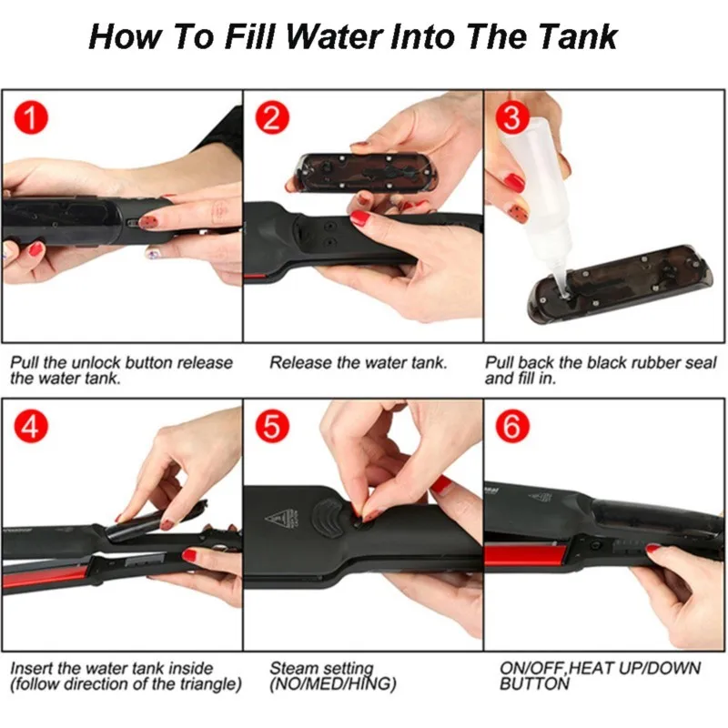 المهنية البخار مكواة فرد الشعر السيراميك البخار الأشعة تحت الحمراء الطراز حديد مسطح بخار التورمالين الأيونية مموج الشعر تصفيف الشعر أداة
