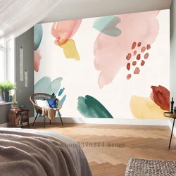 Dimensioni personalizzate acquerello Ink Block sfondi stile nordico camera da letto divano sfondo murale ristrutturazione della casa pittura decorativa della parete