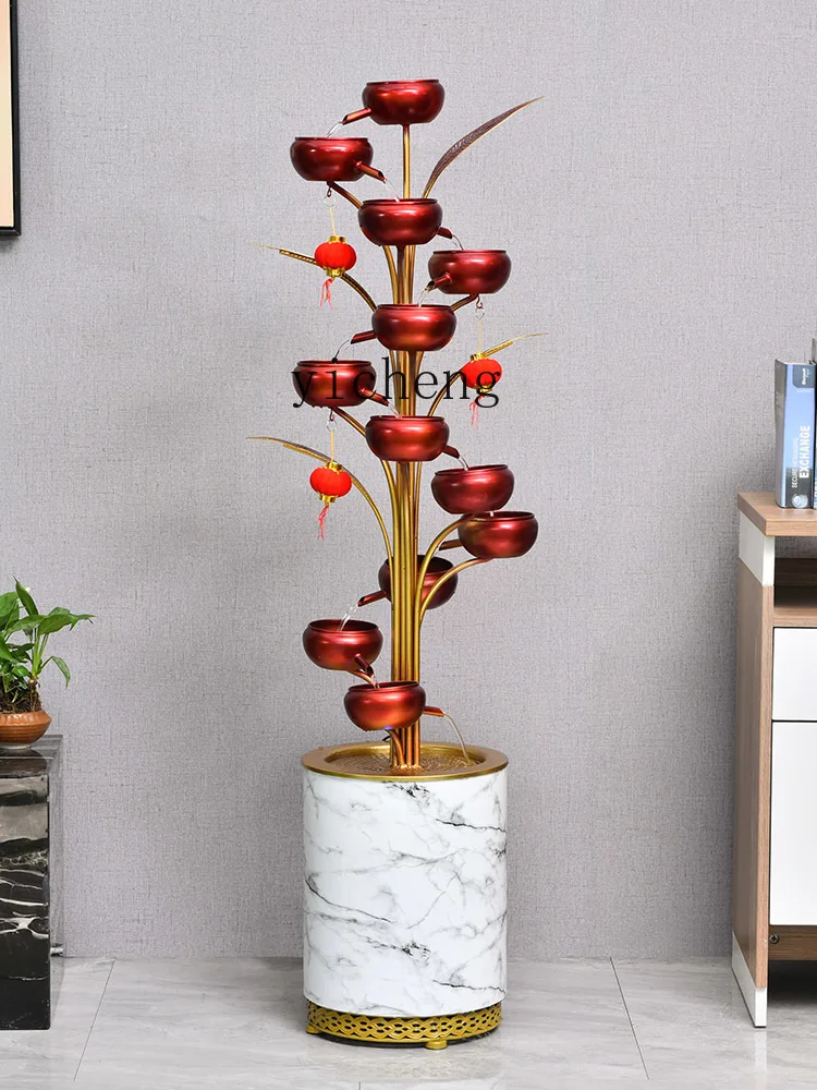 v9.4-Iron Light Luxury Flowing Water Ornaments Hallway Elegant Decoration Lucky Circulation Water Floor Ornaments
