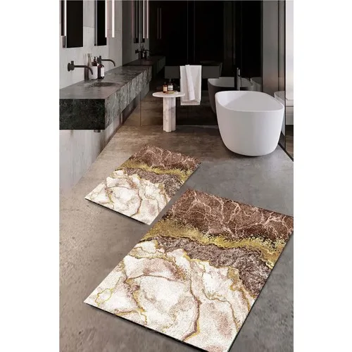 Drop Bath Mat Rug Toilet Seat Pad Washable Anti-Slip Soles 2li