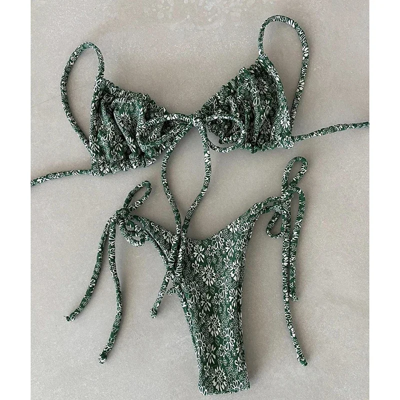 ソリッド水着 レディース ビーチウェア プリーツ包帯ビキニセット セクシービキニセット 2025 夏 ツーピース Tバック水着 ビキニ