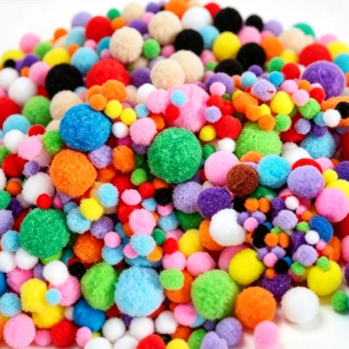 153/253/353Pcs Soft Fluffy Pom Poms – 8-30mm Mixed Color Bubble Balls, Ideal Craft Supplies for DIY Art Handmade Decor ZSY