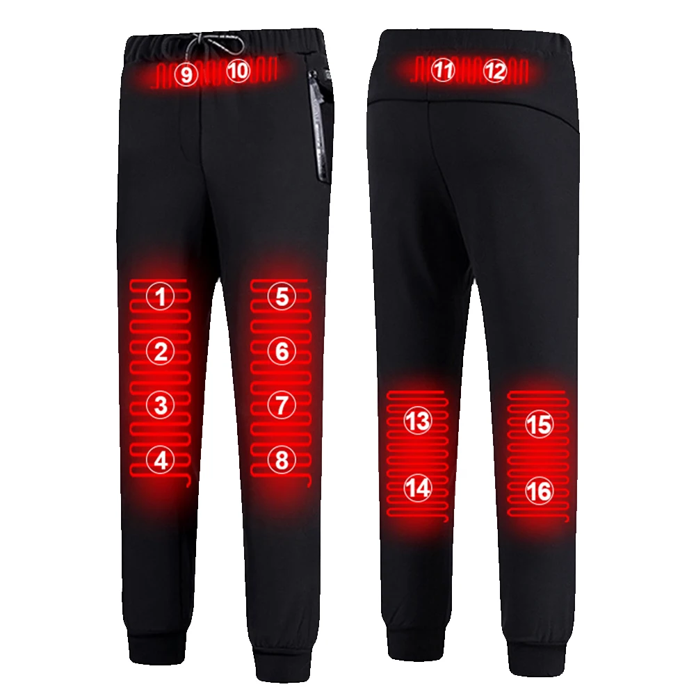 16-zones elektrisch verwarmde broek USB buiten winterverwarmingsbroek Sport thermische motorbroek voor heren en dames