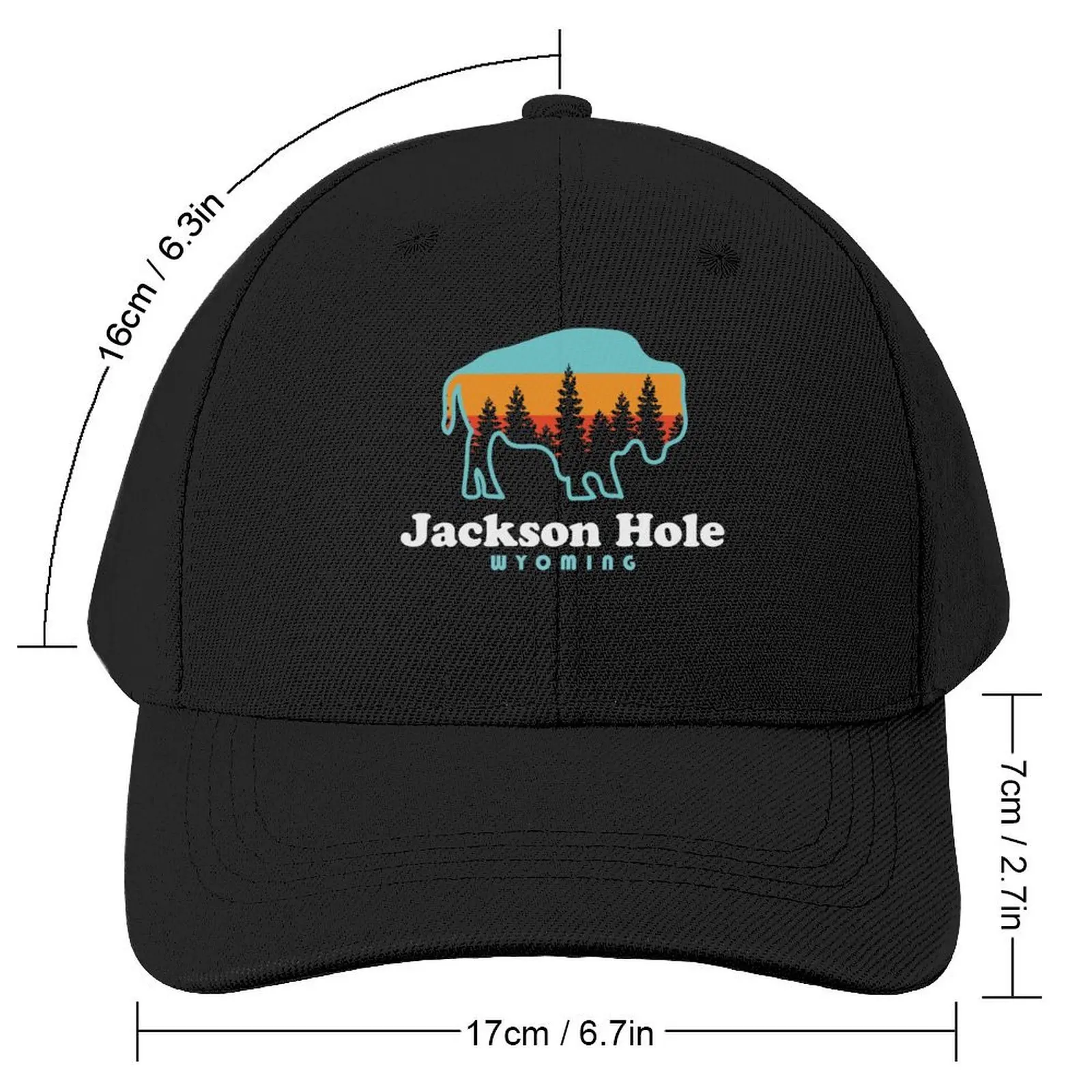 Jackson Hole Wyoming Bison Retro Grand Tetons Baseball Cap fishing hat sun hat For Women 2024 Men's