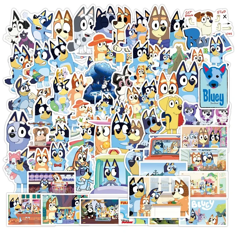 50pcs bluey Aufkleber Bingo Aufkleber Familie Cartoon Bingo Hund für Kinder wasserdichte Aufkleber Animation Spielzeug für Kinder Geschenke