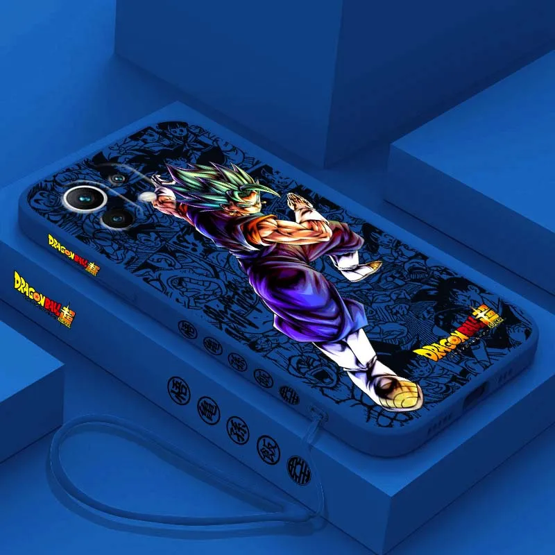 D-Dragon Ball Son Goku Cool For Xiaomi Mi 17 15 14 13 12 11 9 13T 12T Lite Pro Max 5G Liquid Left Rope Phone case Cover