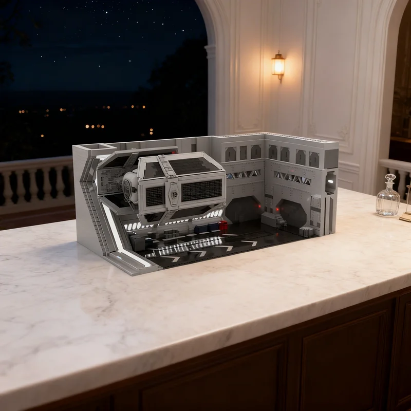 

9738 деталей MOC SW: Имперский ангар, Звезда Смерти, Вейдер, модель битвы на Звезде Смерти, конструктор, креативный подарок, DIY, декор для демонстрации, для взрослых