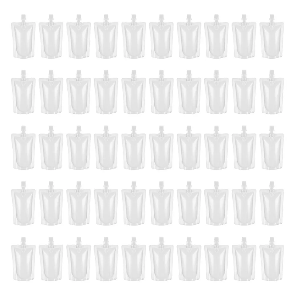

50pcs Self-standing Suction Nozzle Packaging Bags Juice Pouches Soy Milk Liquid Plastic Drink Pouches Portable