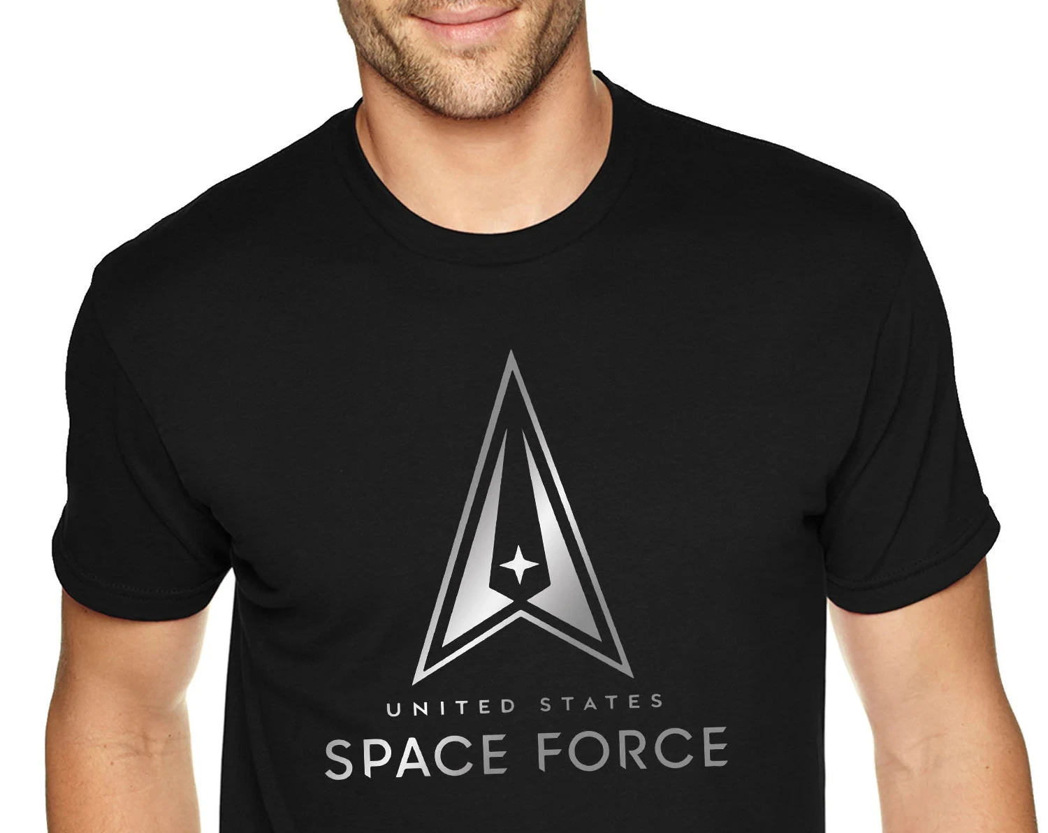

Men's Tee US Space Force Guardian Astronaut Military Army Navy Galaxy Rocket Mars Moon Alien UFO Science Crewneck T-shirt